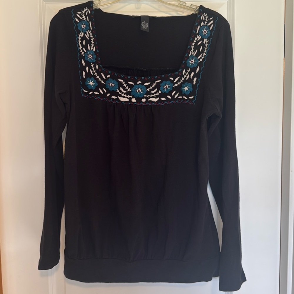 INC stretch square neck top